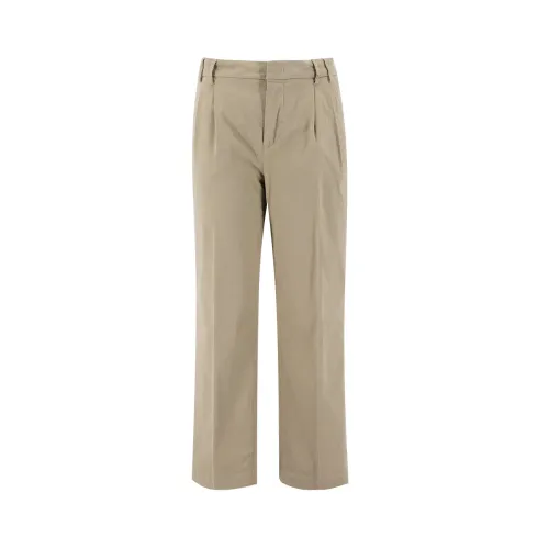 Aspesi , Cotton Chino Trousers with Pleats ,Beige female, Sizes: