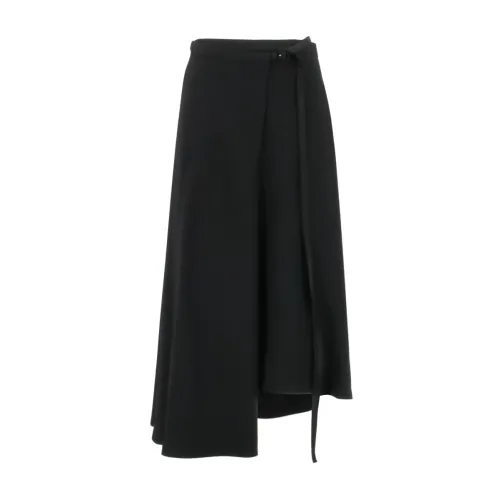 Aspesi , Elegant Asymmetrical Maxi Skirt ,Black female, Sizes: