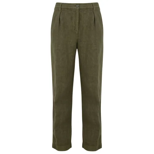 Aspesi , Green Elastic Waist Trousers ,Green female, Sizes: