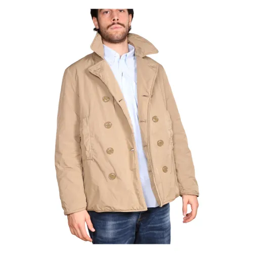 Aspesi , Hopper Double-Breasted Jacket ,Beige male, Sizes:
