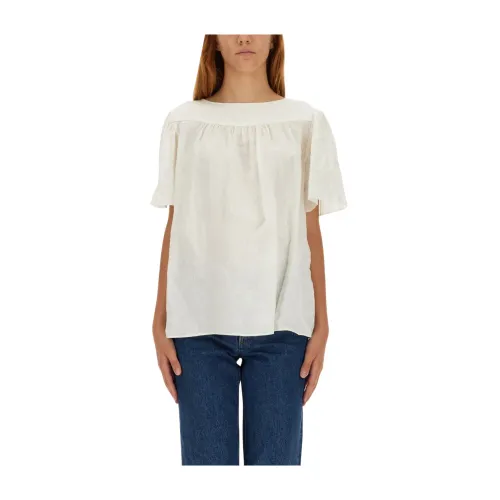 Aspesi , Regular Fit Cotton Shirt - Made in Spain ,White female, Sizes: