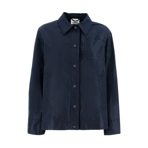 Aspesi , Waterproof Nylon Taffeta Jacket ,Blue female, Sizes: