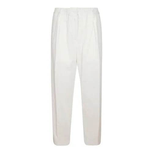 Aspesi , White Cotton Straight Trousers ,White female, Sizes: