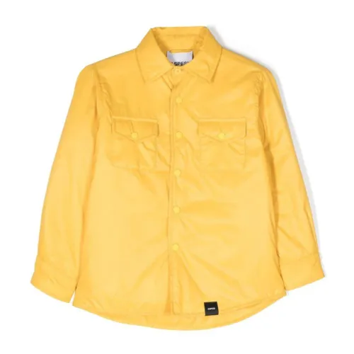 Aspesi , Yellow Shirt Style Kids Coat ,Yellow male, Sizes: