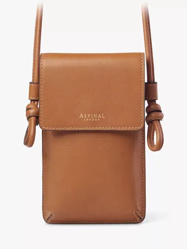 Aspinal of London Ella Smooth Leather Phone Pouch, Tan - Tan - Female