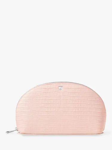 Aspinal of London Large Croc Effect Leather Cosmetic Case - Rose - Unisex
