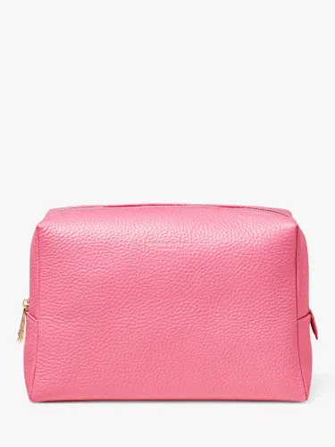 Aspinal of London Large Pebble Leather Toiletry Bag - Candy Pink - Male