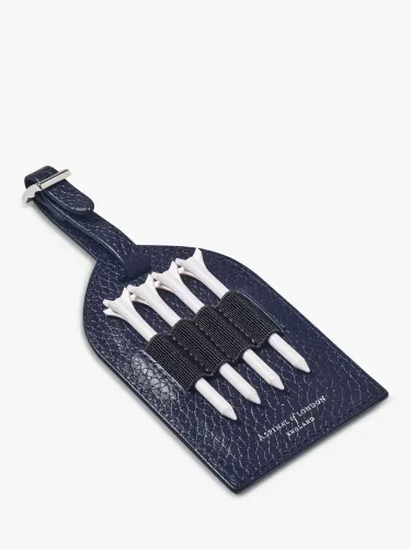 Aspinal of London Leather Golf Tee Holder - Navy - Unisex