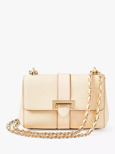 Aspinal of London Lottie Micro Pebble Leather Shoulder Bag - Ivory - Female