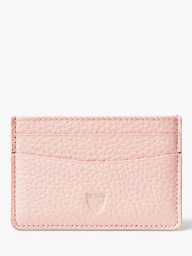 Aspinal of London Pebble Leather Slim Credit Card Case - Rose - Female