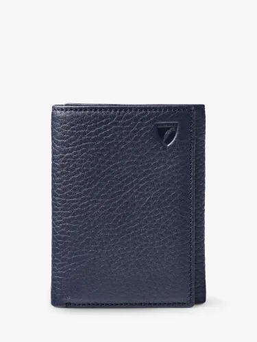 Aspinal of London Pebble Leather Trifold Wallet - Navy - Female