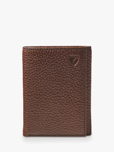 Aspinal of London Pebble Leather Trifold Wallet - Tobacco - Female