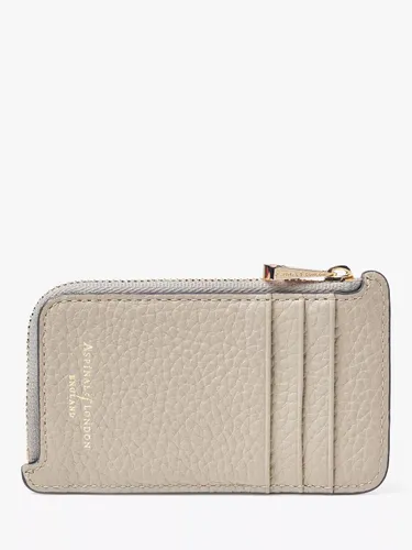 Aspinal of London Pebble Leather Zipped Coin and Card Holder - Dove Grey - Female