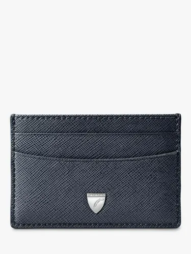Aspinal of London Saffiano Leather Slim Credit Card Holder - Navy - Female