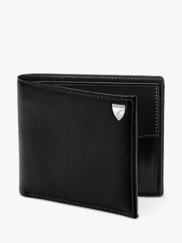 Aspinal of London Single Billfold Smooth Leather Coin Wallet - Black - Male