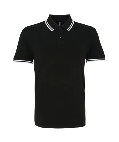 Asquith & Fox Mens Classic Fit Tipped Polo Shirt (Black/ White) - Multicolour