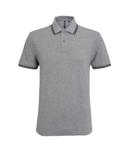 Asquith & Fox Mens Classic Fit Tipped Polo Shirt (Heather Grey/Black) - Multicolour