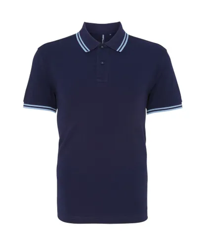 Asquith & Fox Mens Classic Fit Tipped Polo Shirt (Navy/ Cornflower) - Multicolour