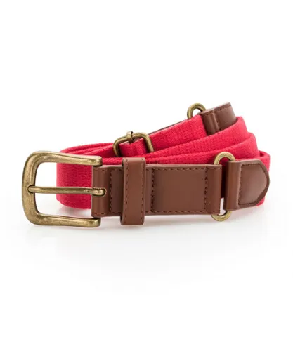 Asquith & Fox Mens Faux Leather And Canvas Belt (Cherry Red) - Multicolour - One