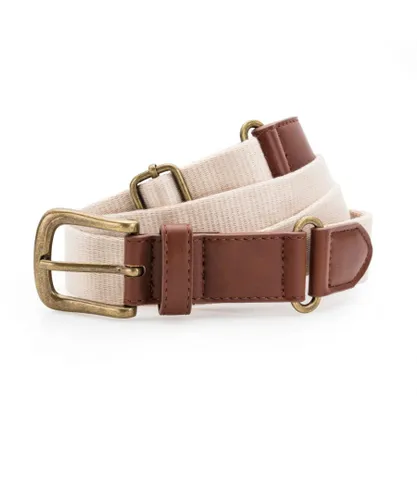 Asquith & Fox Mens Faux Leather And Canvas Belt (Natural) - One