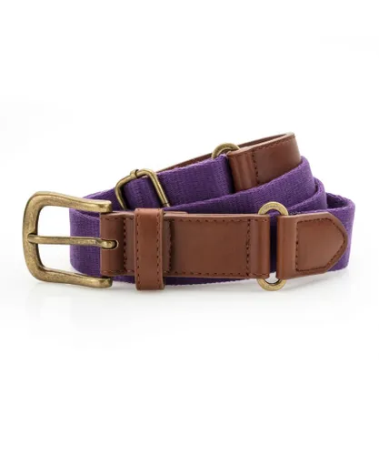 Asquith & Fox Mens Faux Leather And Canvas Belt (Purple) - One