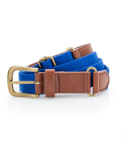 Asquith & Fox Mens Faux Leather And Canvas Belt (Royal) - Blue - One