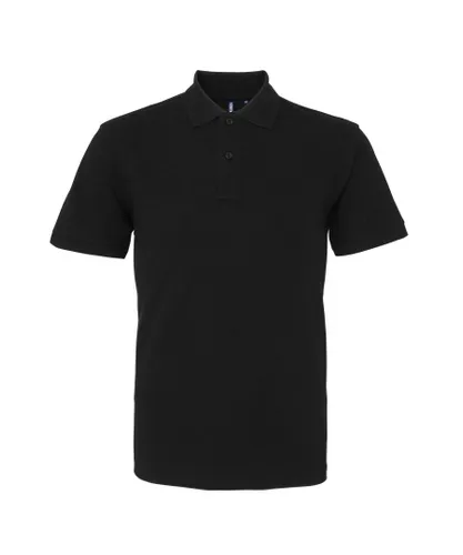 Asquith & Fox Mens Plain Short Sleeve Polo Shirt (Black) Cotton