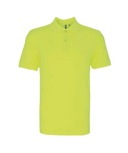 Asquith & Fox Mens Plain Short Sleeve Polo Shirt (Neon Yellow) - Multicolour Cotton