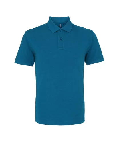 Asquith & Fox Mens Plain Short Sleeve Polo Shirt (Teal Heather) - Multicolour Cotton