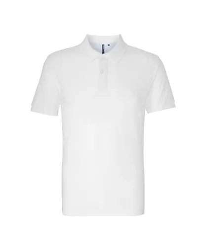 Asquith & Fox Mens Plain Short Sleeve Polo Shirt (White) Cotton