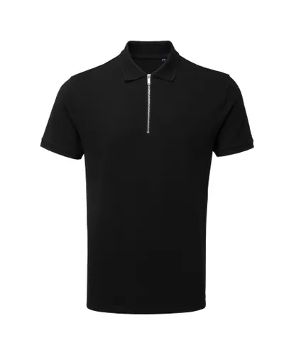 Asquith & Fox Mens Zip Polo Shirt (Black)