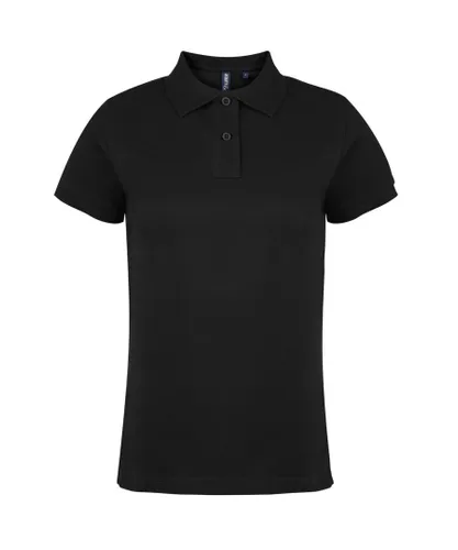 Asquith & Fox Womens/Ladies Plain Short Sleeve Polo Shirt (Black)