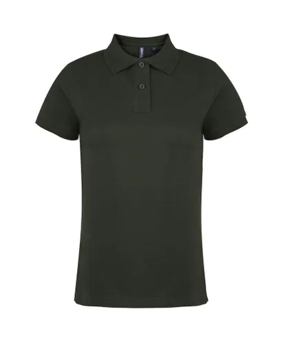 Asquith & Fox Womens/Ladies Plain Short Sleeve Polo Shirt (Bottle) - Green