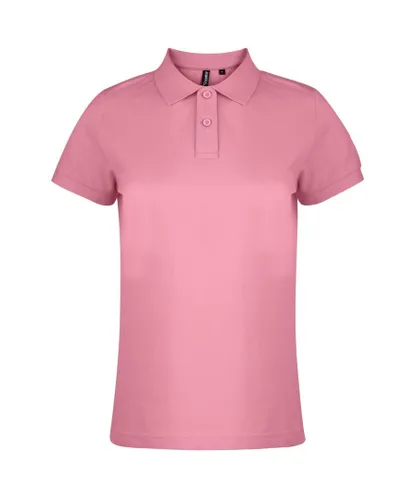 Asquith & Fox Womens/Ladies Plain Short Sleeve Polo Shirt (Pink Carnation) - Multicolour
