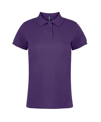 Asquith & Fox Womens/Ladies Plain Short Sleeve Polo Shirt (Purple) Cotton