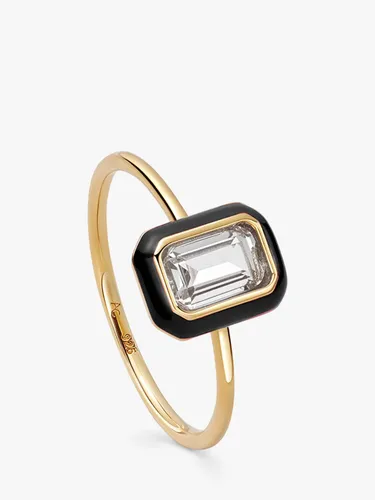 Astley Clarke Flare White Topaz Cocktail Ring, Gold/Black - Gold/Black - Female - Size: P