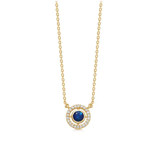 Astley Clarke Mini Icon Aura 14ct Yellow Gold Diamond Sapphire Pendant - Gold