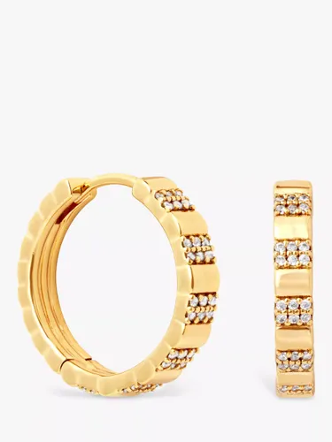 Astrid & Miyu Cubic Zirconia Double Row Post Earrings, Gold - Gold - Female