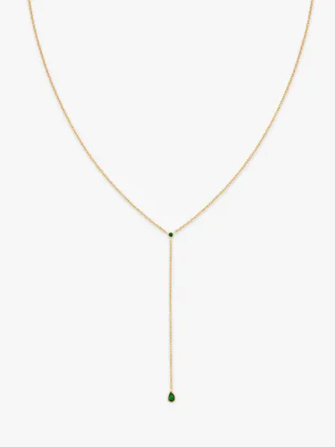 Astrid & Miyu Tranquility Lariat Necklace, Gold/Green - Gold/Green - Female