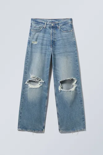 Astro Ripped Loose Baggy Jeans - Blue