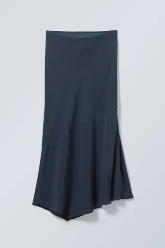 Asymmetric Midi Skirt - Blue