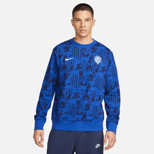 Atlético Madrid Men's French Terry Graphic Sweatshirt - Blue - Polyester