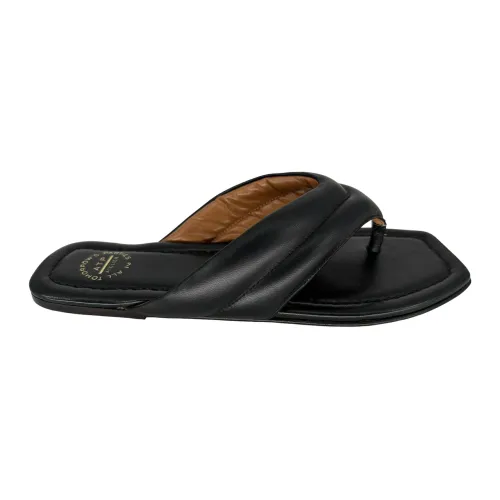 ATP Atelier , Comfortable Leather Slides with V-Lines ,Black female, Sizes: