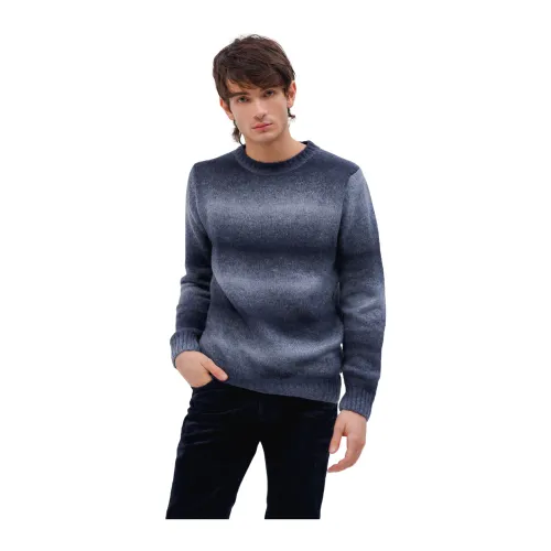 At.P.Co , Blue Ombre Sweater with Long Sleeves ,Blue male, Sizes: