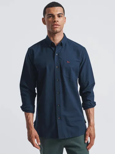 Aubin Aldridge Oxford Cotton Button Down Striped Shirt - Navy - Male