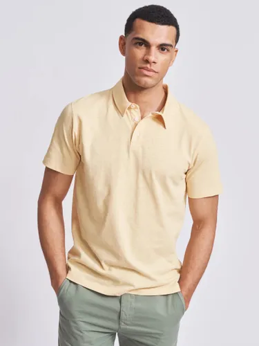 Aubin Arnold Linen Blend Polo Shirt - Yellow - Male