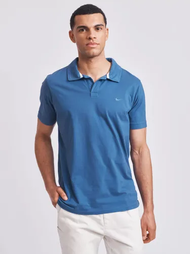 Aubin Foye Polo Short Sleeve Shirt - Blue - Male