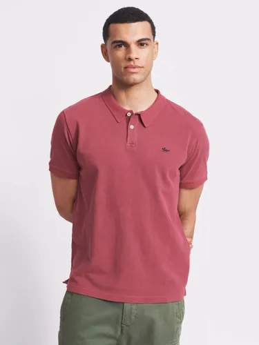 Aubin Hanby Pique Short Sleeve Polo Shirt - Cherry - Male
