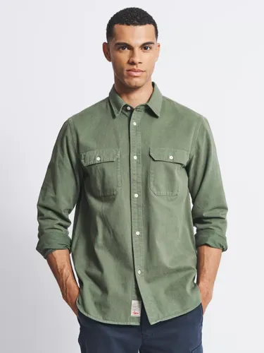 Aubin Normanby Cotton Twill Shirt - Khaki - Male