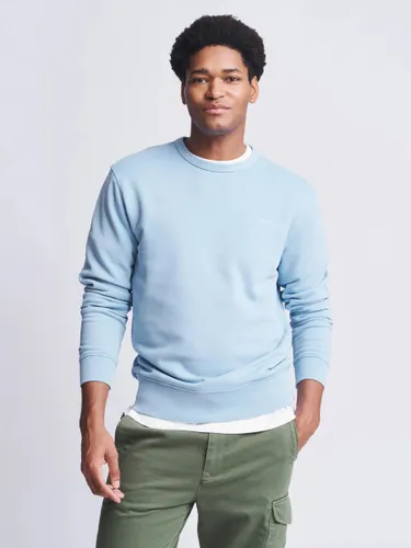 Aubin Vestry Crew Neck Cotton Sweatshirt - China Blue - Male